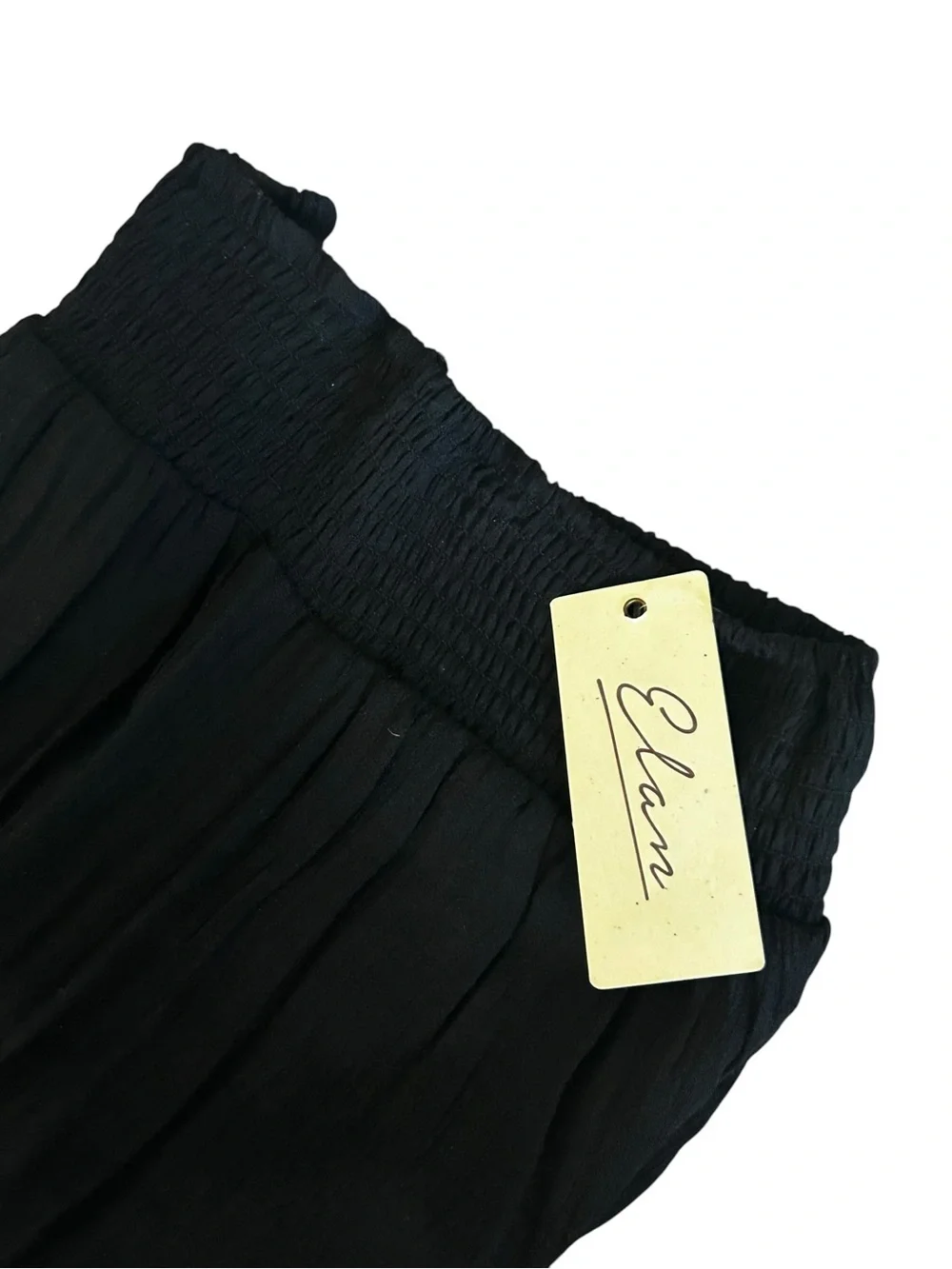 Elan Black Wide-Leg Pants with Vibrant Multicolor Crochet Panels NWT - Picture 3 of 11